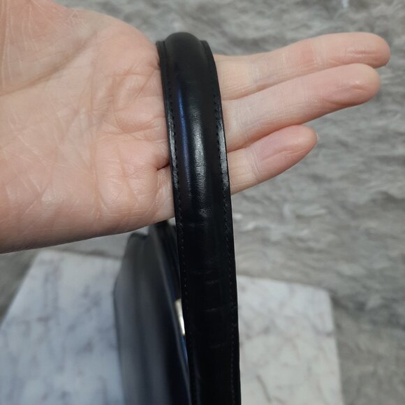 Vintage 1950's Black Tapestry Needlepoint Floral Roses Handbag - Picture 8 of 9